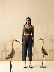 Denim Embroidered Pants - CordStudio